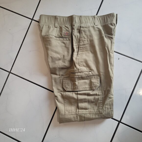 Dickies Mens Khaki Cargo Pants 30x32 Flexible & Durable Cotton/Spandex - Picture 10 of 11